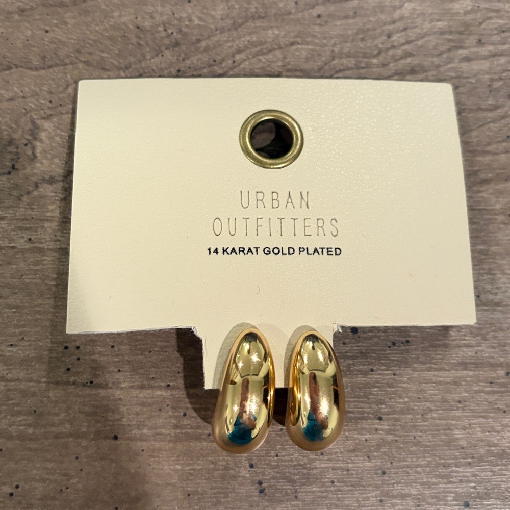 Urban Outfitters Dome Hoop Earrings, 14 Karat gold plated